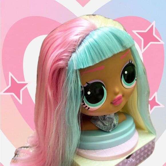 Colorful Doll Head with Pastel Hair - Picture 6 of 7